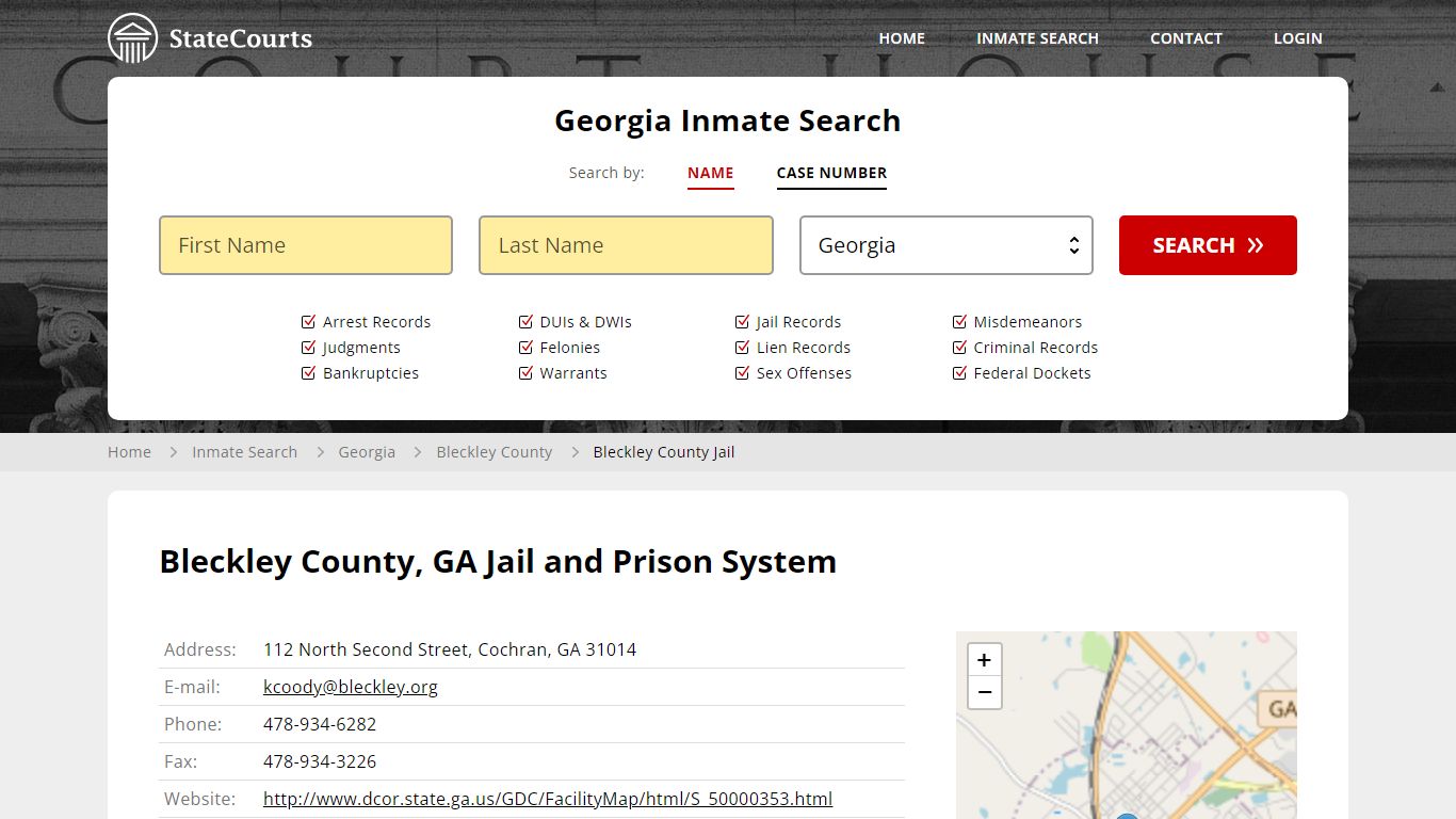 Bleckley County Jail Inmate Records Search, Georgia - StateCourts